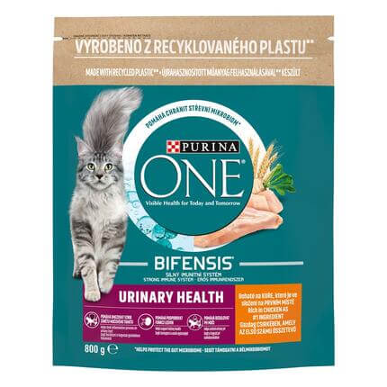 ausasis kačių ėdalas PURINA ONE® URINARY HEALTH, sudėtyje gausu vištienos