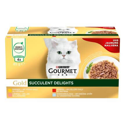 „GOURMET™ Gold Succulent Delights“ su lašišomis