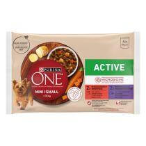 Šlapiasis šunų ėdalas PURINA ONE® MINI/SMALL ACTIVE, su jautiena, bulvėmis ir morkomis padaže