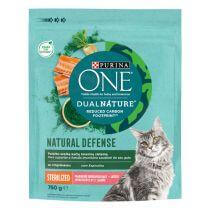 Sausasis kačių ėdalas „PURINA ONE® DualNature™ Sterilcat“, su VINGRŪNĖMIS ir lašišomis
