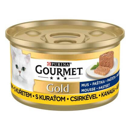 PURINA GOURMET® GOLD — putėsiai su vištiena, visavertis šlapiasis ėdalas suaugusioms katėms, 85 g skardinė
