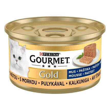PURINA GOURMET® GOLD — putėsiai su kalakutiena, visavertis šlapiasis ėdalas suaugusioms katėms, 85 g skardinė