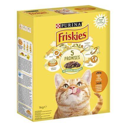 FRISKIES® sausas ėdalas katėms su vištiena ir daržovėmis 1kg
