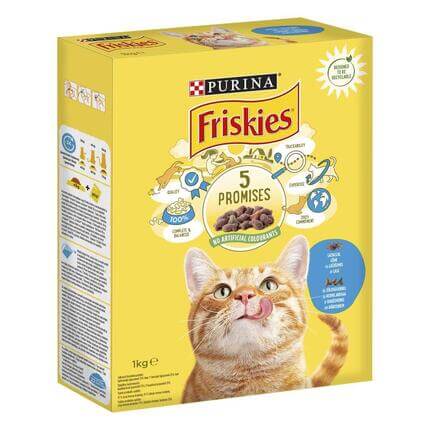 FRISKIES® sausas ėdalas katėms su lašišomis ir daržovėmis 1kg