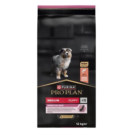 PURINA® PRO PLAN® Medium Puppy, sudėtyje gausu lašišų