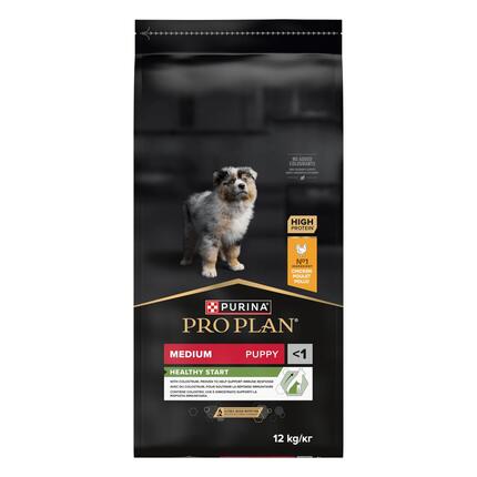 PURINA® PRO PLAN® Medium Puppy, sudėtyje gausu vištienos