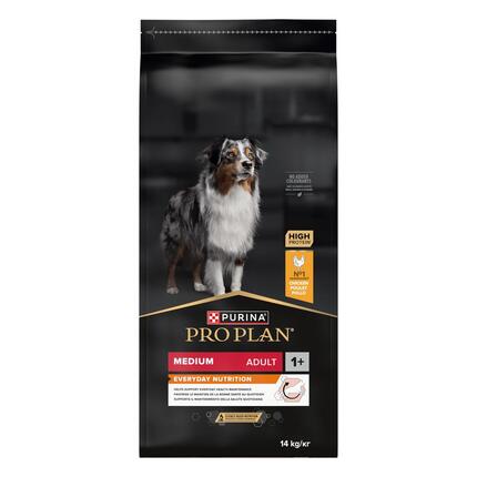 PURINA® PRO PLAN® Medium Adult Dog, sudėtyje gausu vištienos