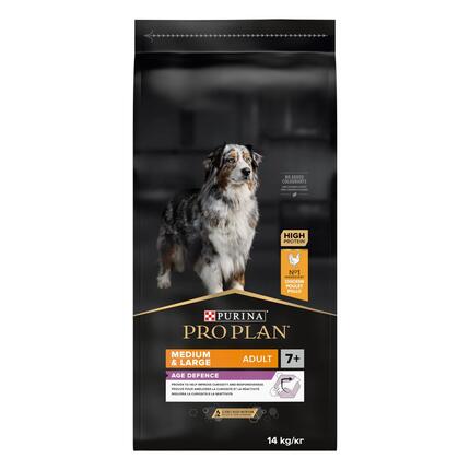 PURINA® PRO PLAN® Medium & Large Adult Dog 7+, sudėtyje gausu vištienos