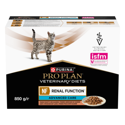 PRO PLAN® VETERINARY DIETS NF Renal Function™ Advanced Care, sergančioms lėtiniu inkstų nepakankamumu, su lašiša