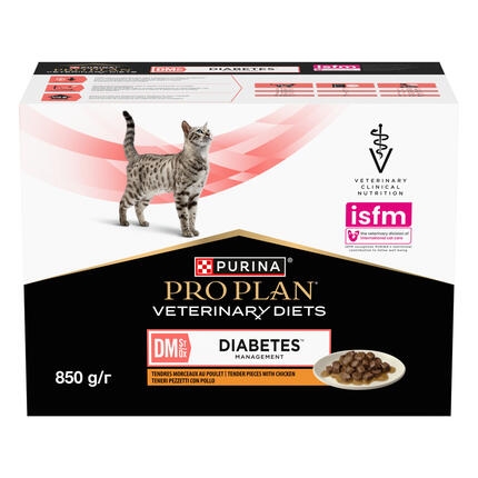 PRO PLAN® VETERINARY DIETS DM St/Ox Diabetes Management™, diabetu sergančioms (Diabetes mellitus), su vištiena padaže