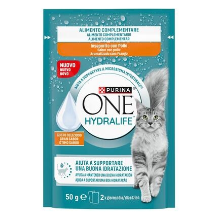Vištienos skonio „PURINA ONE® HYDRALIFE™“ – papildomas ėdalas, padedantis palaikyti katės hidrataciją