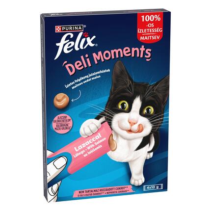 FELIX Deli Moments ėdalo papildas suaugusioms katėms su lašišomis 4x10g
