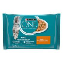 Šlapiasis kačių ėdalas PURINA ONE® ADULT, mini filė padaže, su vištiena