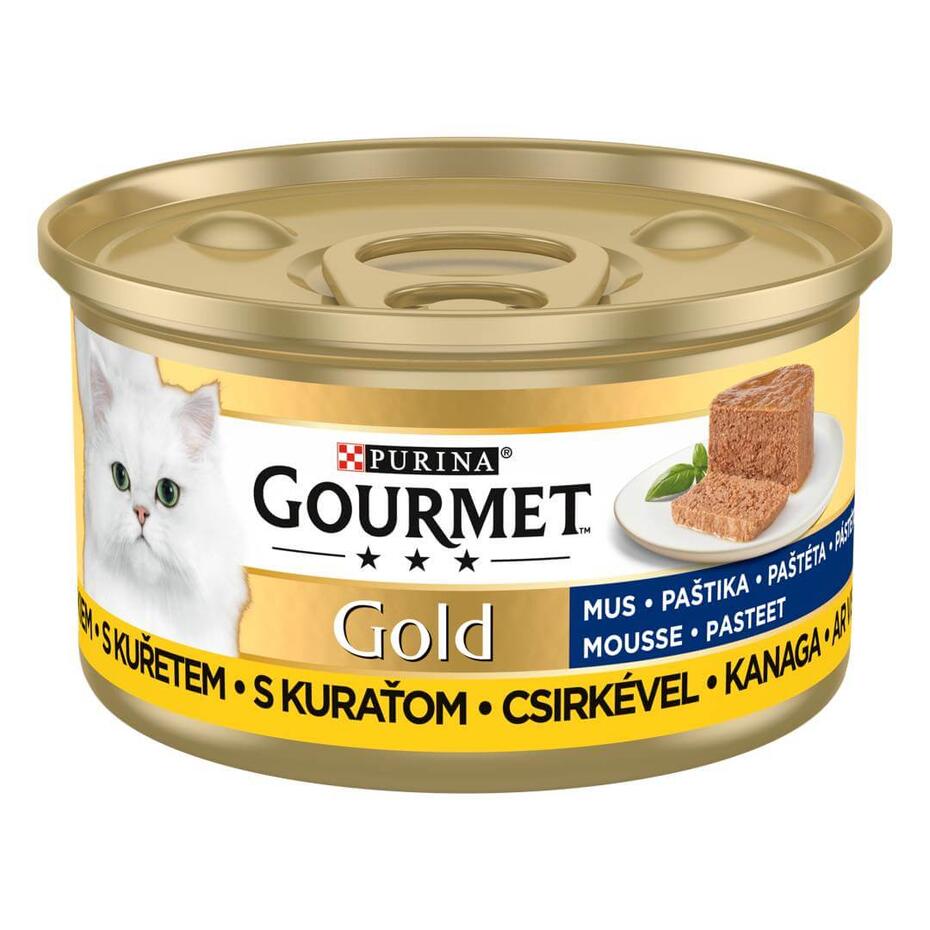 PURINA GOURMET™ GOLD — putėsiai su vištiena, visavertis šlapiasis ėdalas suaugusioms katėms, 85 g skardinė