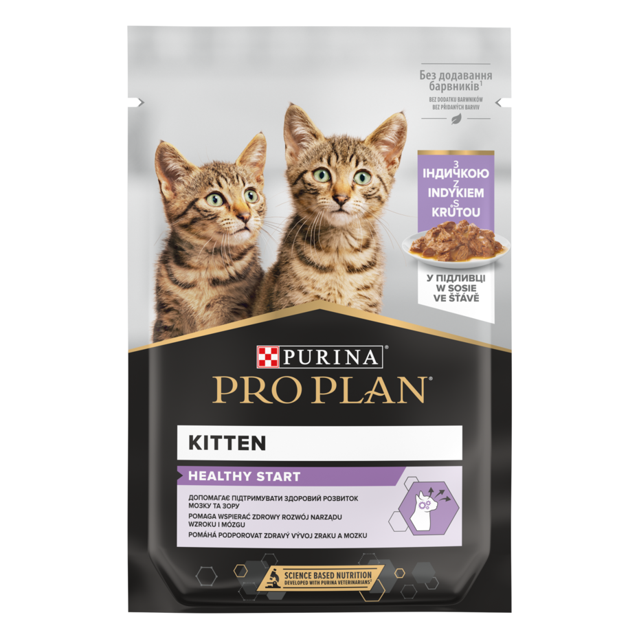 PURINA® PRO PLAN® Kitten Healthy Start, su kalakutiena padaže