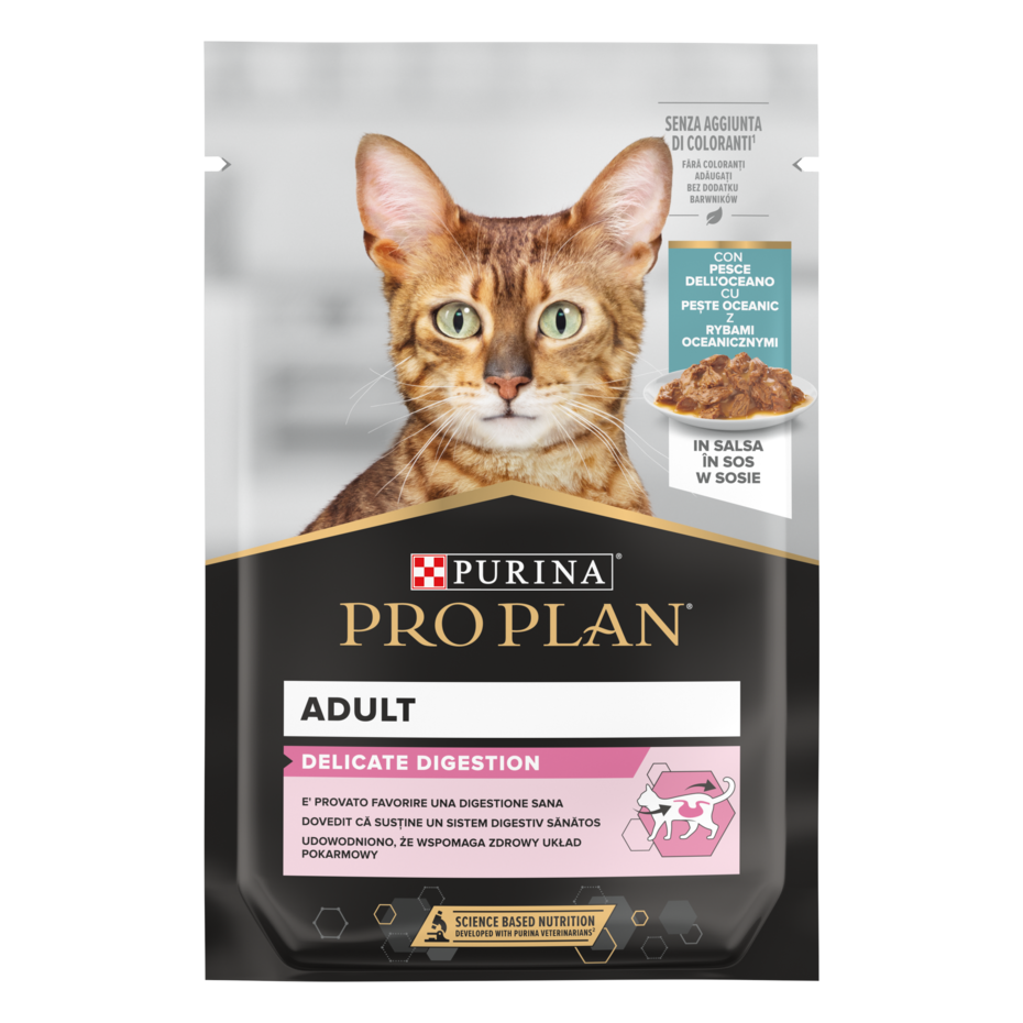 PURINA® PRO PLAN® Adult Delicate Digestion, su vandenyno žuvimi padaže
