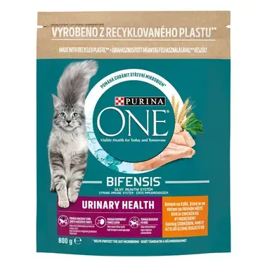 ausasis kačių ėdalas PURINA ONE® URINARY HEALTH, sudėtyje gausu vištienos