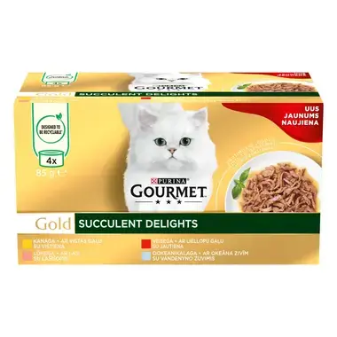 „GOURMET™ Gold Succulent Delights“ su lašišomis