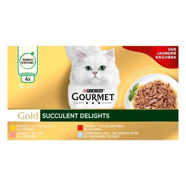 „GOURMET™ Gold Succulent Delights“ su lašišomis