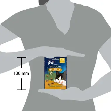 Kačių užkandžiai FELIX® NATURALLY DELICIOUS su vištiena ir katžolėmis