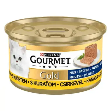 PURINA GOURMET® GOLD — putėsiai su vištiena, visavertis šlapiasis ėdalas suaugusioms katėms, 85 g skardinė