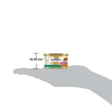 PURINA GOURMET® GOLD DOUBLE PLEASURE, visavertis šlapiasis ėdalas suaugusioms katėms, su triušiena ir kepenėlėmis, 85 g skard