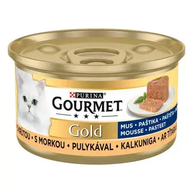 PURINA GOURMET® GOLD — putėsiai su kalakutiena, visavertis šlapiasis ėdalas suaugusioms katėms, 85 g skardinė