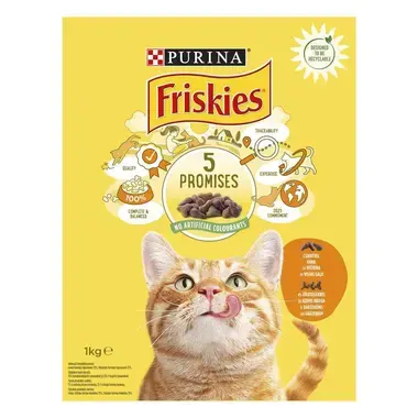 FRISKIES® sausas ėdalas katėms su vištiena ir daržovėmis 1kg
