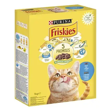 FRISKIES® sausas ėdalas katėms su lašišomis ir daržovėmis 1kg