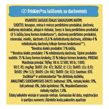 FRISKIES® sausas ėdalas katėms su lašišomis ir daržovėmis 1kg