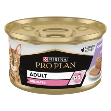 PURINA® PRO PLAN® Adult Delicate Digestion, putėsiai gausu kalakutienos