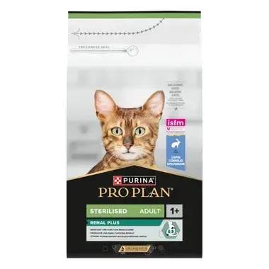PURINA® PRO PLAN® Sterilised Adult 1+ Renal Plus, su triušiena