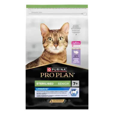 PURINA® PRO PLAN® Sterilised Senior 7+ LONGEVIS®, gausu kalakutienos