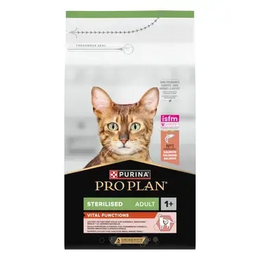 PURINA® PRO PLAN® Sterilised Adult 1+ Vital Functions, gausu lašišų