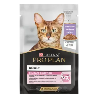 PURINA® PRO PLAN®  Adult Delicate Digestion, su kalakutiena padaže