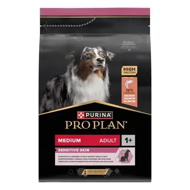 PURINA® PRO PLAN® Medium Adult Dog, sudėtyje gausu lašišų