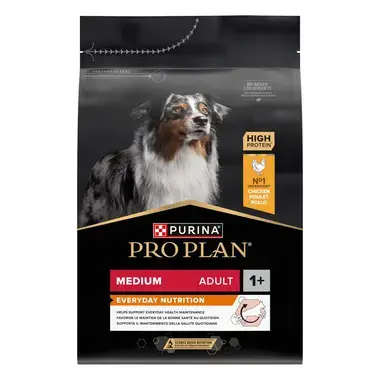 PURINA® PRO PLAN® Medium Adult Dog, sudėtyje gausu vištienos