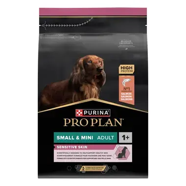 PURINA® PRO PLAN® Small & Mini Adult Dog, sudėtyje gausu lašišų