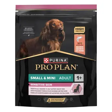 PURINA® PRO PLAN® Small & Mini Adult Dog, sudėtyje gausu lašišų