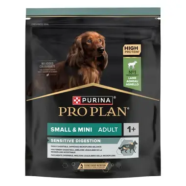 PURINA® PRO PLAN® Small & Mini Adult Dog, sudėtyje gausu ėrienos