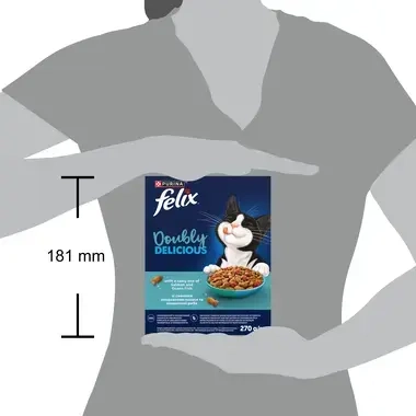 „Felix® Doubly Delicious“ – sausasis suaugusių kačių pašaras su skaniu lašišų ir vandenyno žuvų mišiniu, sudėtyje gausu burok