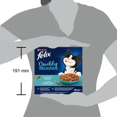 „Felix® Doubly Delicious“ – sausasis suaugusių kačių pašaras su skaniu lašišų ir vandenyno žuvų mišiniu, sudėtyje gausu burok