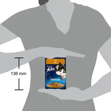 FELIX FANTASTIC visavertis šlapiasis ėdalas suaugusioms katėms su vištiena drebučiuose 85g