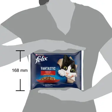 FELIX FANTASTIC Countryside Selection visavertis šlapiasis ėdalas suaugusioms katėms drebučiuose 4x85g