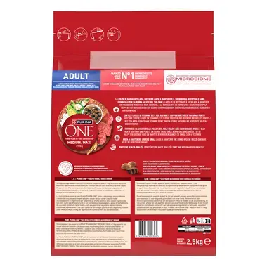 Purina ONE® Medium / Maxi > 10 kg suaugusiems šunims, su jautiena ir ryžiais