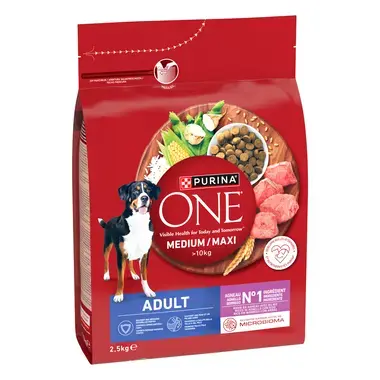 Purina ONE® Medium / Maxi > 10 kg suaugusiems šunims, su ėriena ir ryžiais