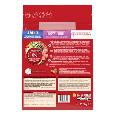 Purina ONE® Medium / Maxi > 10 kg suaugusiems šunims, su ėriena ir ryžiais