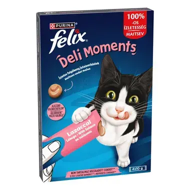 FELIX Deli Moments ėdalo papildas suaugusioms katėms su lašišomis 4x10g