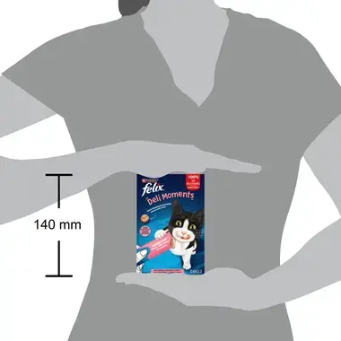 FELIX Deli Moments ėdalo papildas suaugusioms katėms su lašišomis 4x10g
