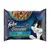 FELIX SENSATIONS Fish Selection visavertis šlapiasis ėdalas suaugusioms katėms su padažu 4x85g